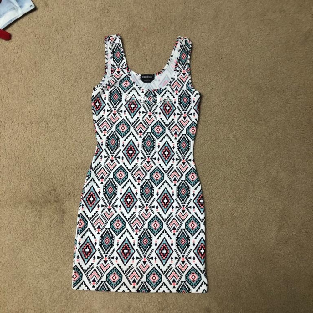 Bebe Logo Cross Back Tank Mini Dress